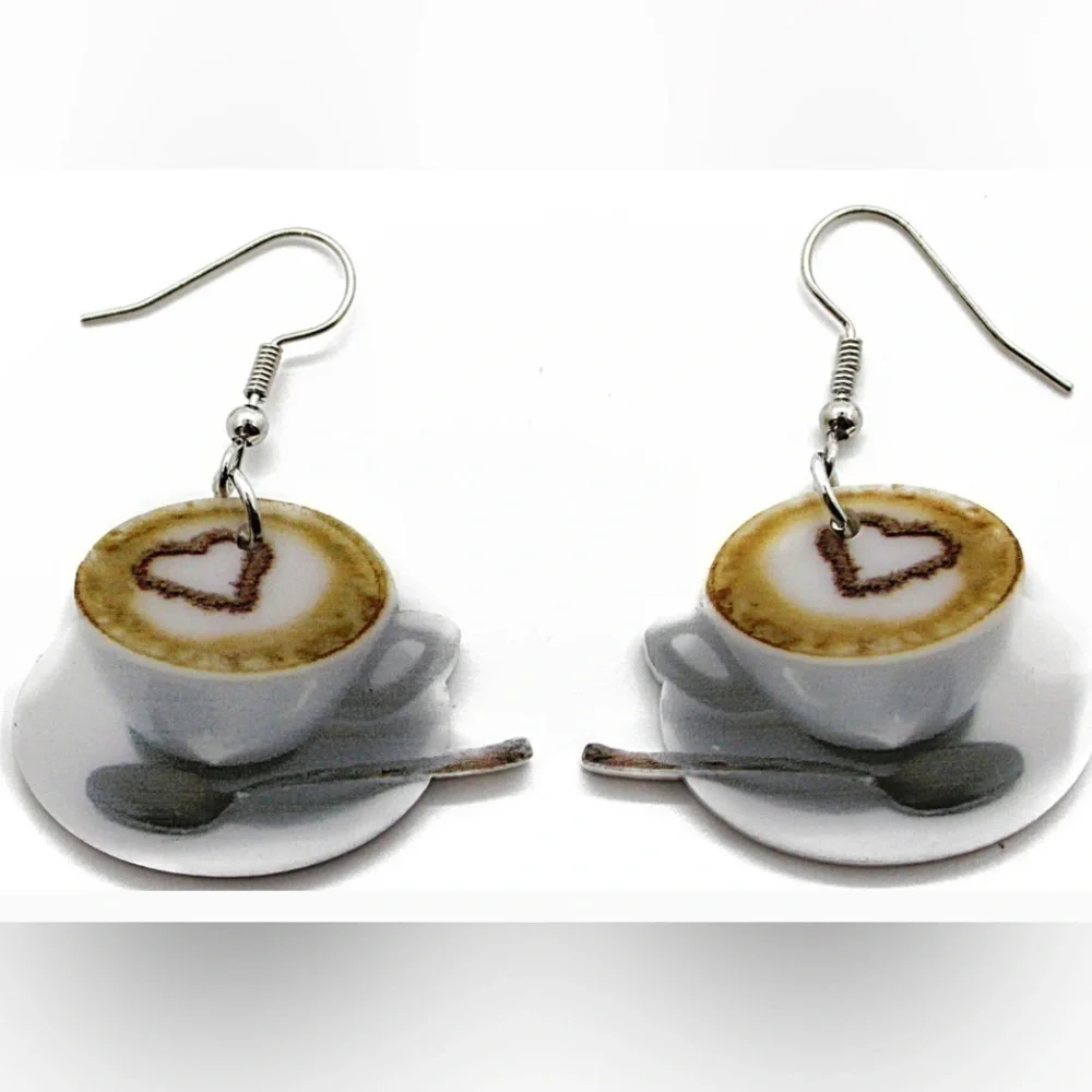 Coffee, Latte Acrylic Earrings